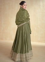 Thumbnail for Vegaa Fashion Mahendi Viscose Jacquard Embroidered Anarkali Suit