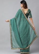 Thumbnail for Vegaa Fashion Green Soft Georgette Bandhani Saree
