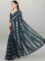 Thumbnail for Vegaa Fashion Acqua Blue Georgette Sequence Party Wear Saree