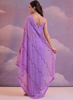 Thumbnail for Vegaa Fashion Levender Soft Georgette Sequence Work Saree