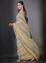 Thumbnail for Vegaa Fashion Multicolor Georgette Leriya Print Sequence Saree