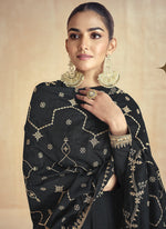 Thumbnail for Vegaa Fashion Black Silk Embroidered Anarkali Suit