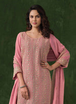 Thumbnail for Vegaa Fashion Peach Rangoli Silk Sequence Salwar Suit