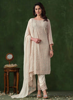 Thumbnail for Vegaa Fashion Off White Rangoli Silk Sequence Salwar Suit