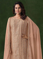 Thumbnail for Vegaa Fashion Beige Rangoli Silk Sequence Salwar Suit