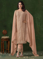 Thumbnail for Vegaa Fashion Beige Rangoli Silk Sequence Salwar Suit