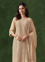 Thumbnail for Vegaa Fashion Cream Rangoli Silk Sequence Salwar Suit