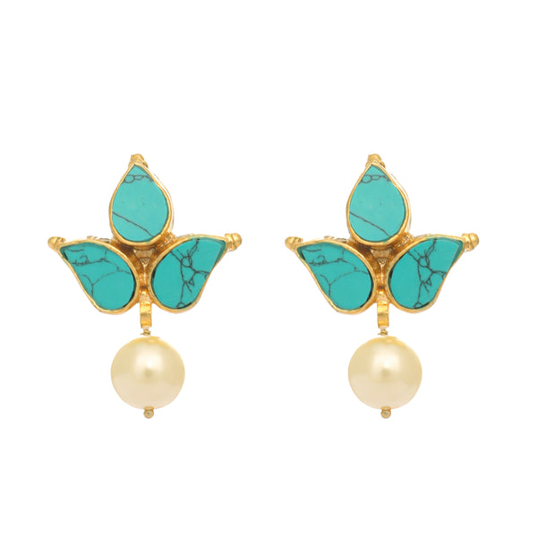 Nuyug 22K Gold Plated Cerulean Studs