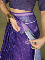 Thumbnail for Astita Cotton Violet Saree