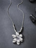 NVR Women's Silver-Toned Floral Shape Pendant with Chain - Distacart