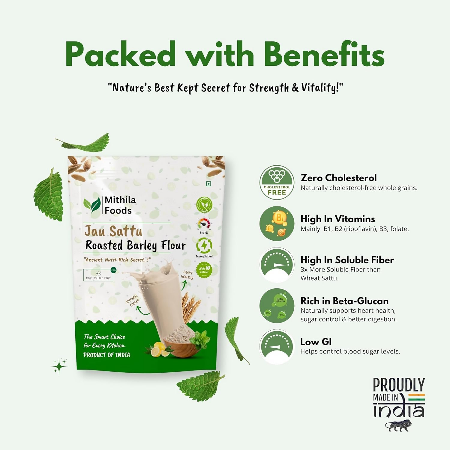 Mithila Foods Jau Sattu High-Fiber Barley Sattu - Distacart