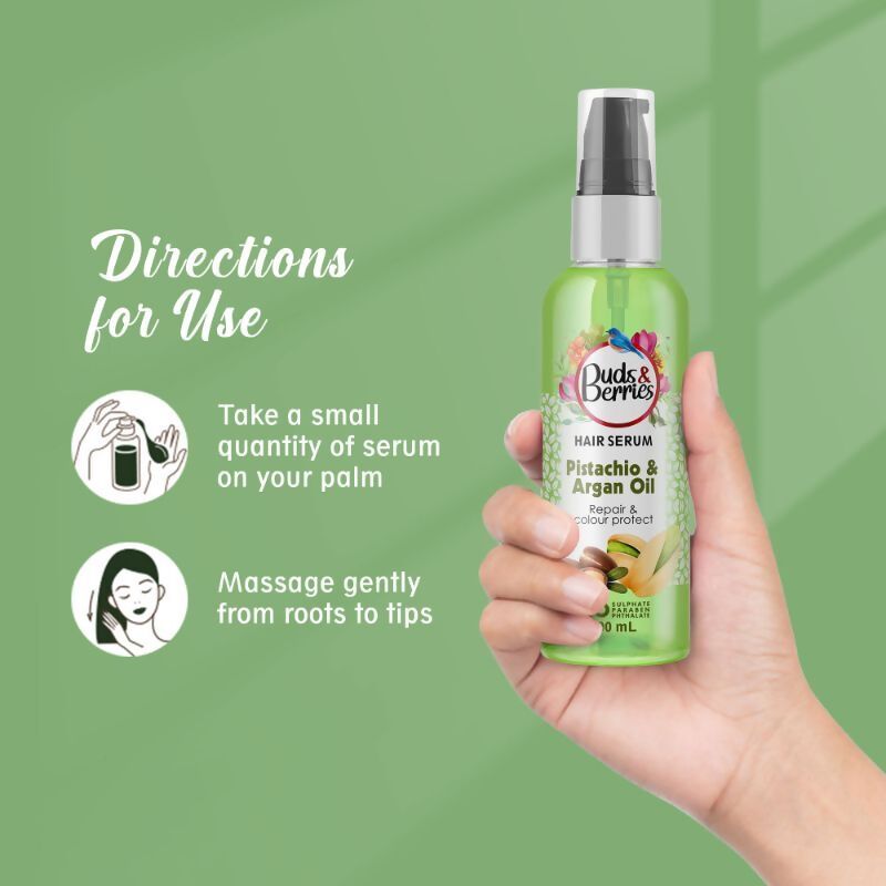 Buds & Berries Pistachio & Argan Oil Hair Serum - Distacart