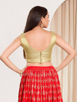 Thumbnail for Joban Fashion Rose Gold Mulberry Silk Padded Blouse With Sweetheart Neck Sleeveless