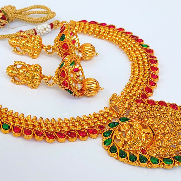Multicolor kemp Temple Necklace Set - Distacart