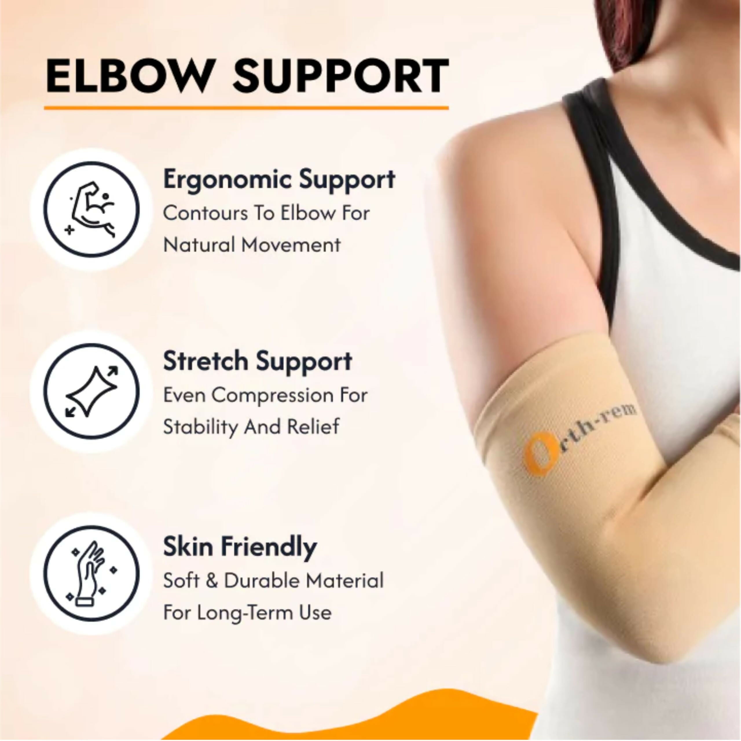 Orth-rem Elbow Support Brace For Men & Women (Pair)