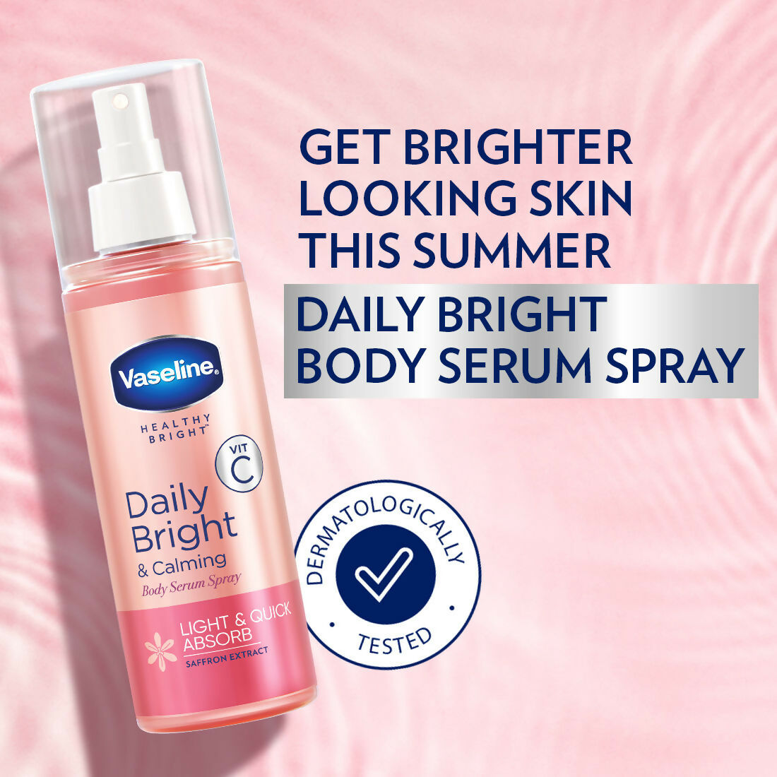 Vaseline Daily Bright & Calming Body Serum Spray - Distacart