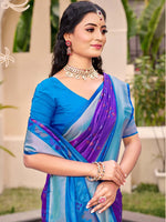 Thumbnail for Anaita Violet Silk Saree With Blouse Piece - Distacart