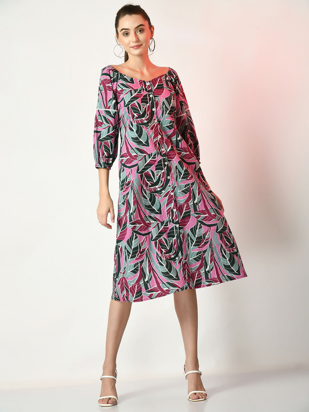 Myshka Women's Multi Printed Dress - Distacart