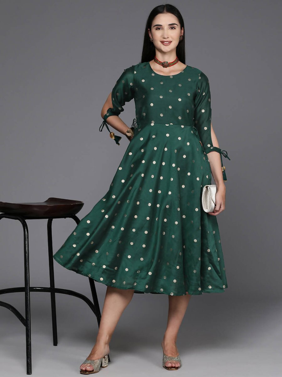 Ahalyaa Women's Traditional wear Ethnic Dress - Green - Distacart