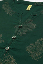 Thumbnail for Ahika Women Cotton Green Ethnic Motifs Printed Straight Kurta Pant Dupatta Set - Distacart