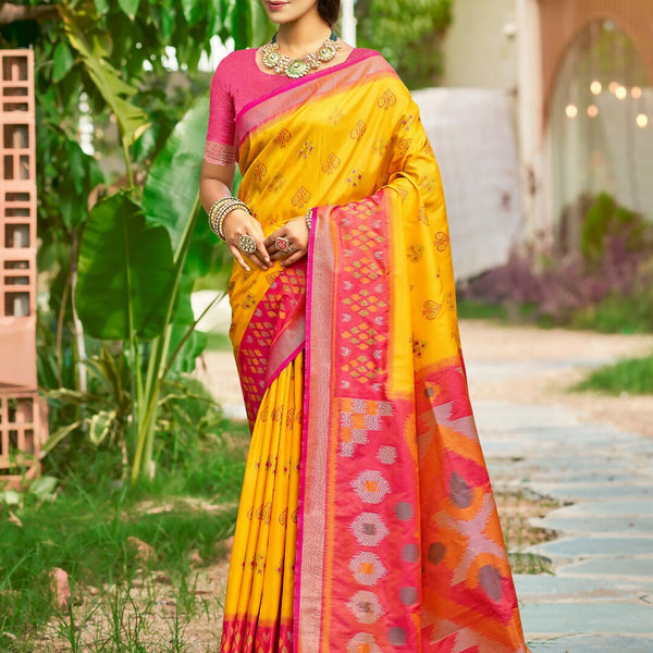 Astita Yellow Soft Silk Saree