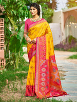 Thumbnail for Astita Yellow Soft Silk Saree
