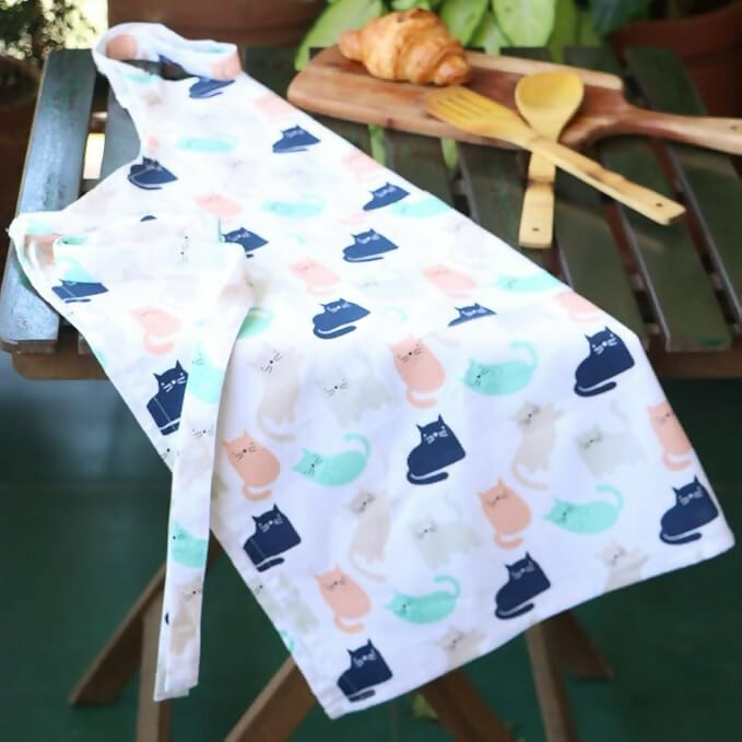 Oak & Lily 100% Cotton Kitchen Apron-Multicolour - Dista