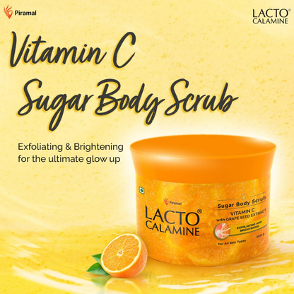 Lacto Calamine Vitamin C Sugar Body Scrub, Mild Exfoliation+Glowing Skin Scrub - Distacart