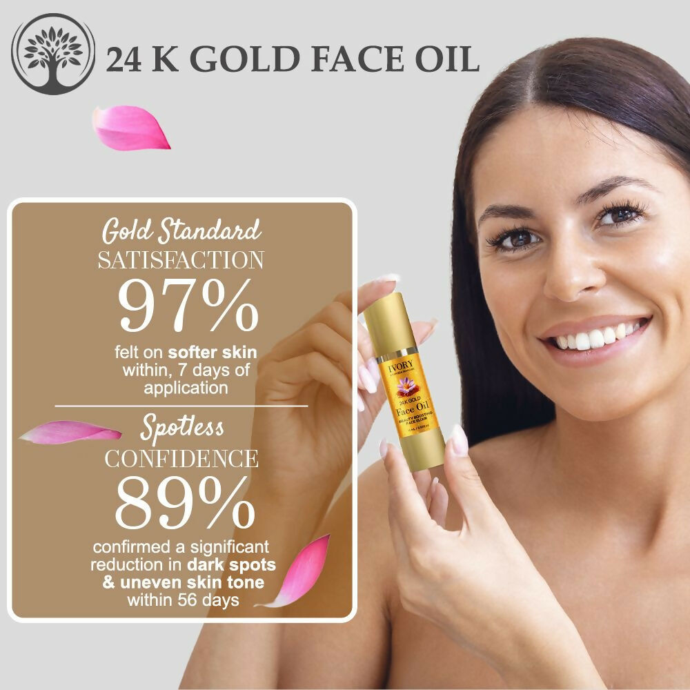 Ivory Natural 24K Gold Face Polish Oil For Luxurious Exfoliating And Rejuvenating Skincare - Distacart
