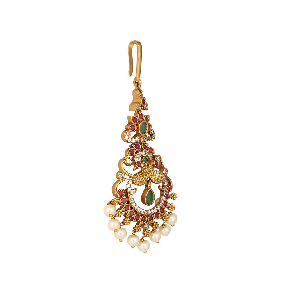 Nuyug 18K Gold Plated Ethereal Dual Color Maang Tikka
