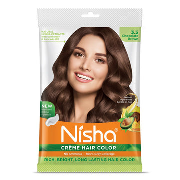 Nisha Creme Hair Color for Women - Chocolate Brown - Distacart