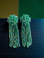 Thumbnail for Inhanns Handmade Crystal Waterfall Earrings - Long - Sea Green Big - Distacart
