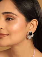 Thumbnail for Nuyug 22K Gold Plated Noir Spark Contemporary Stud Earrings