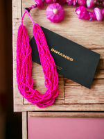 Thumbnail for Inhanns Handmade Beaded Multilayer Necklace, 20 Layers - Hot Pink - Distacart