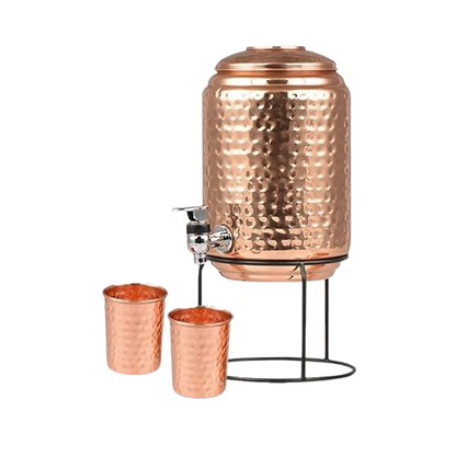 Not Available Copper Water Dispenser with 2 Glass and Stand - Dista