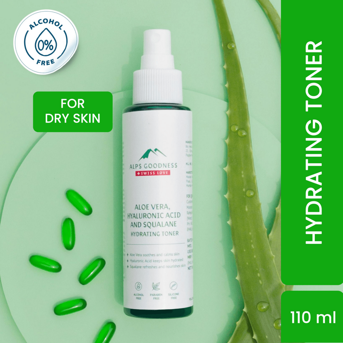 Alps Goodness Aloe Vera, Squalane & Hyaluronic Acid Hydrating Toner - Distacart