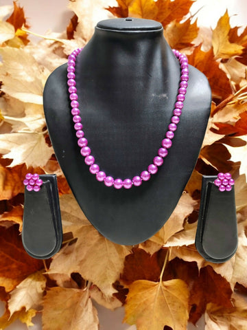 Inhanns Spectrum Everyday Pearl Sets - Single Strand - Mauve - Distacart