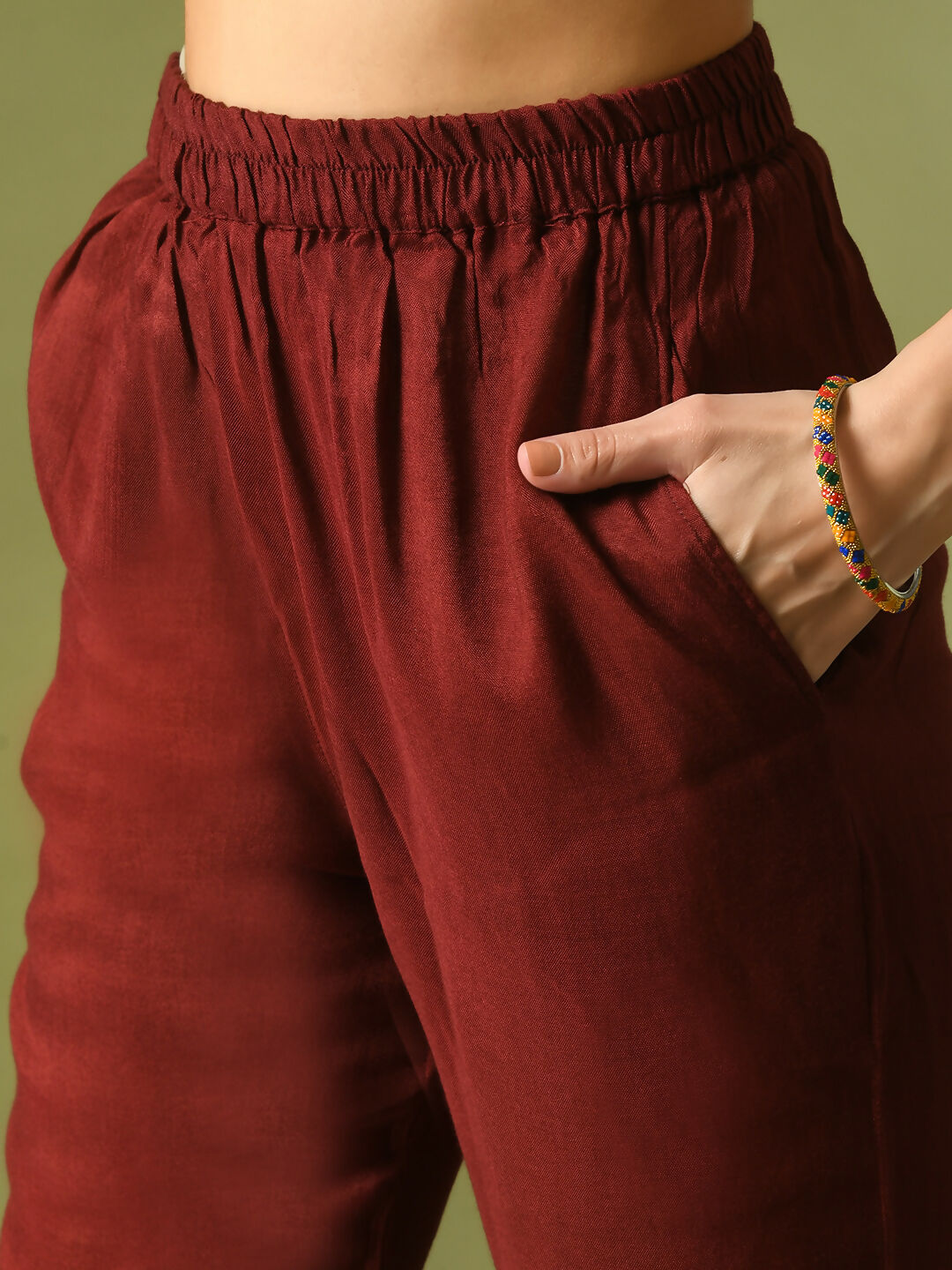 Myshka Women's Maroon Embroidered Cotton A-Line Party Kurta Set With Dupatta - Distacart