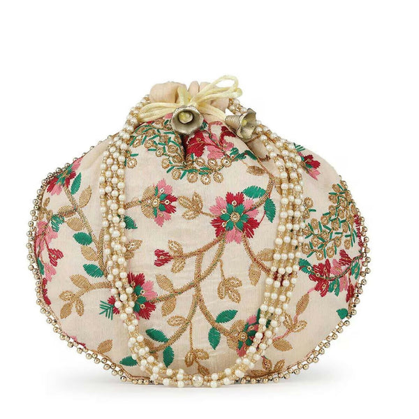 Joban Fashion Embroidered Potli Clutch - Multicolor - Dista