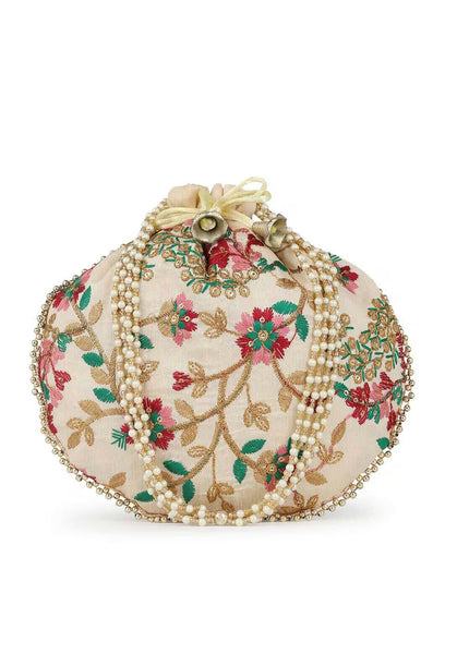Joban Fashion Embroidered Potli Clutch - Multicolor