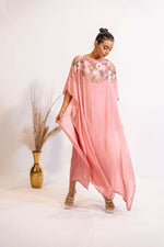 Thumbnail for Timaraa Blush Pink Sequined & Beaded Kaftan Dress