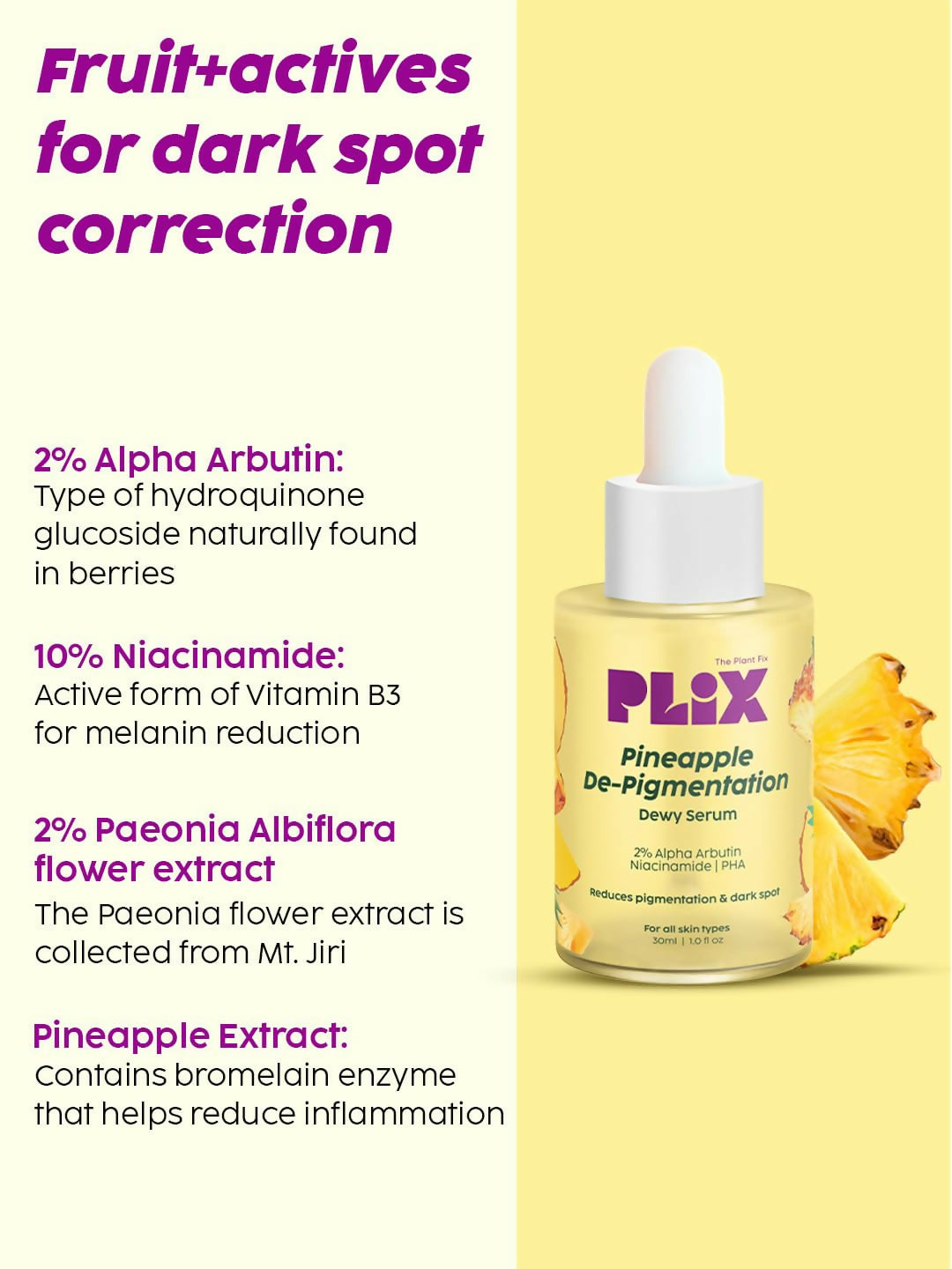 PLIX The Plant Fix Pineapple Pigmentation Skincare Regime Combo For Dark Spot Removal - Distacart