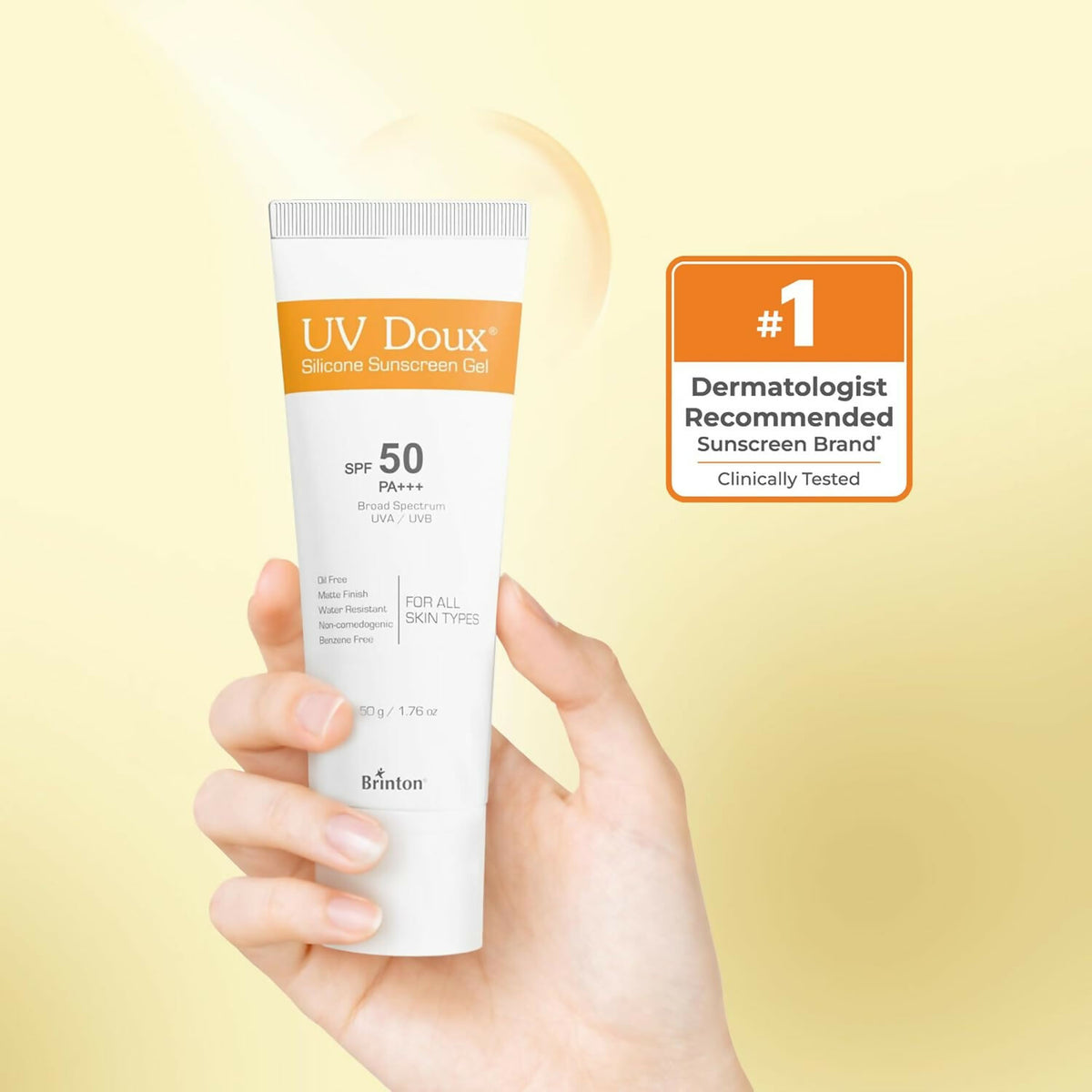 Brinton UV Doux Silicone Sunscreen Gel SPF 50 PA+++ - Dista