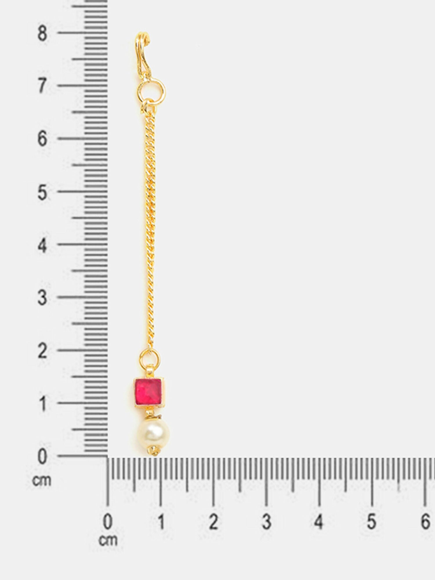 Ruby Raang Crimson Drop Pearl Maang Tikka