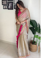Thumbnail for Anouk Embroidered Tissue Saree