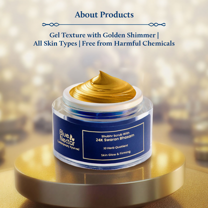 Blue Nectar Shubhr Face Scrub with 24K Gold Swaran Bhasam - Distacart