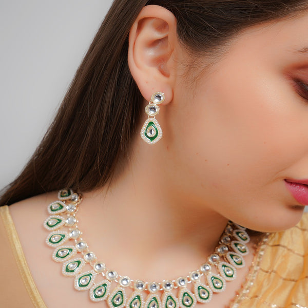 Divisha Alloy Gold-plated Pearl Jewellery Set - Distacart