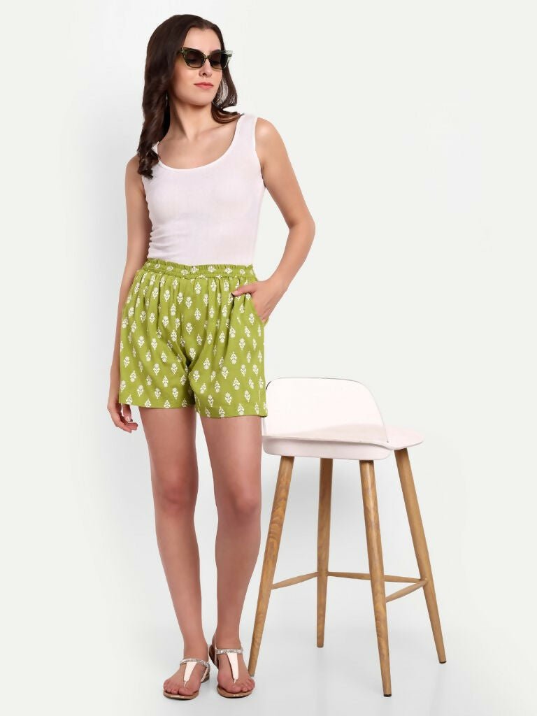 Alvano Printed Green, Maroon Boxer Shorts, Night Shorts, Regular Shorts, Bermuda Shorts - Distacart