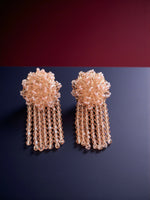 Thumbnail for Inhanns Handmade Crystal Water Fall Earrings - Short - Peach Small - Distacart