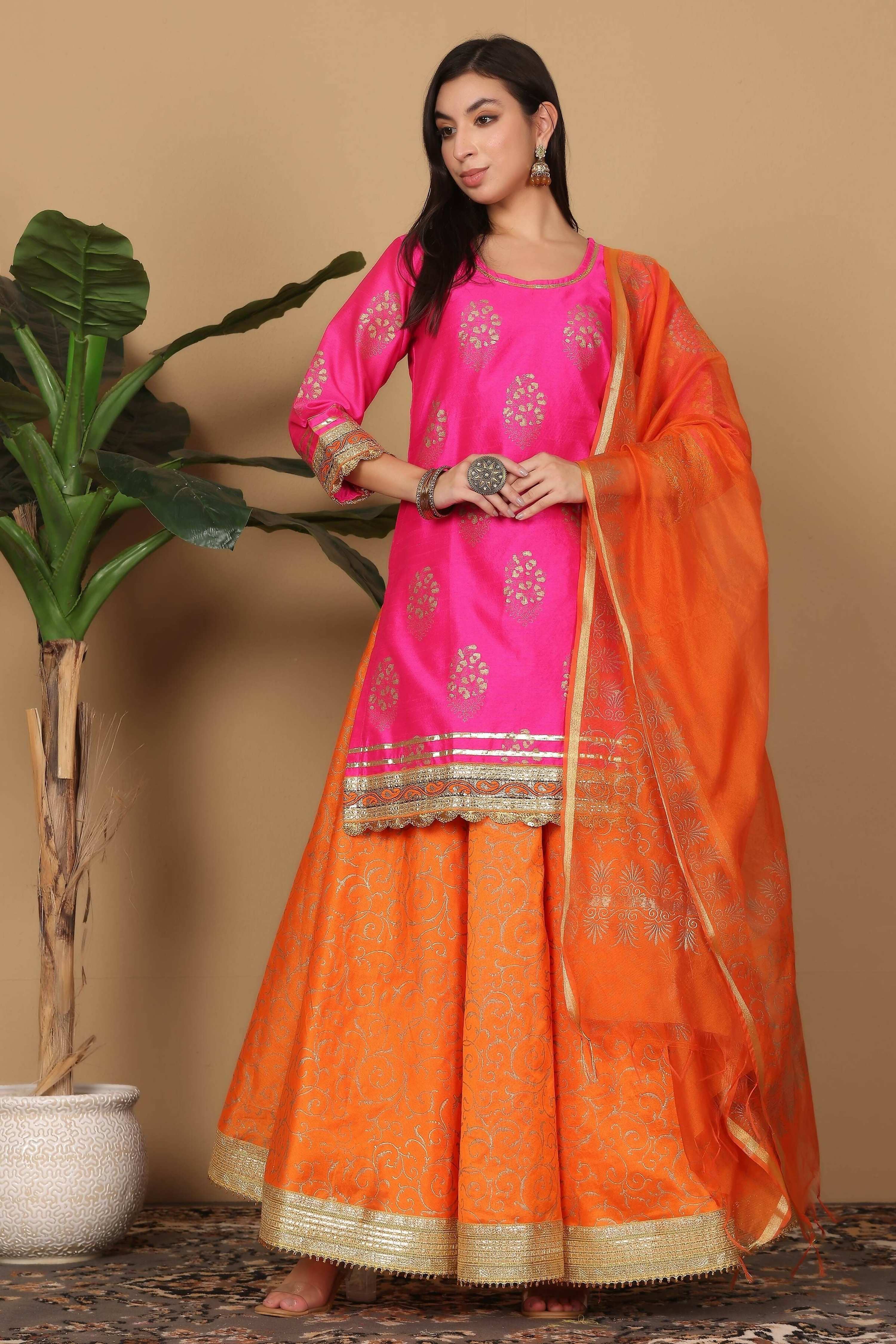 Joban Fashion Pink Silk Lehenga Set
